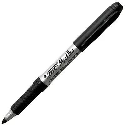 Imagem de Pincel Marcador Permanente BIC Marking Intensity Preto, Com Grip Emborrachado, Ponta Média de 1.1mm