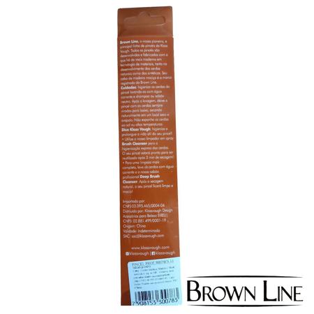 Imagem de Pincel Profissional N14 Brown Line Klass Vough Cerdas Sintéticas de Taklon Cabo de Madeira Indicado Para Sombra