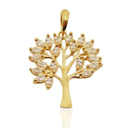 Imagem de Pingente Árvore da Vida Em Ouro 18k Com Zircônias Grande 21mm