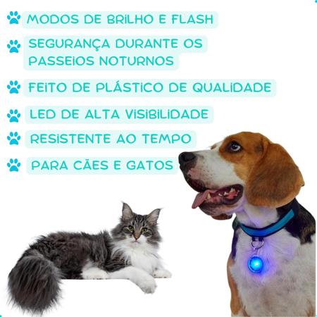 Pingente Brilhante Led luz Premium Para Coleira Cães Gatos - Fluffie -  Pingente de Identificação - Magazine Luiza