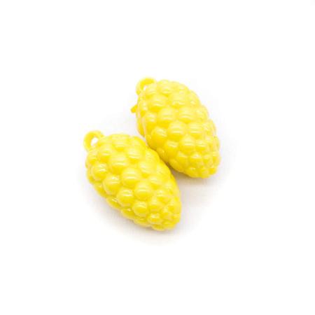 Imagem de Pingente Cacho de Uva Acrílico Amarelo 15x30mm 10pçs 35g