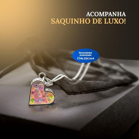 Imagem de pingente coração zirconias colar aço prata feminino Qualidade premium delicado estiloso moda