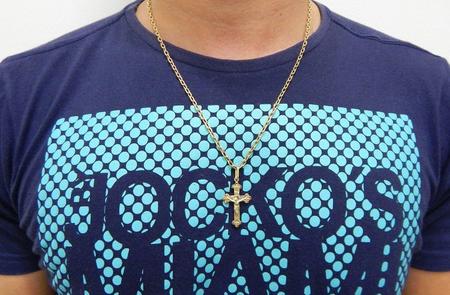 Imagem de Pingente Cruz Com Cristo Crucifixo Fosco Em Ouro 18k