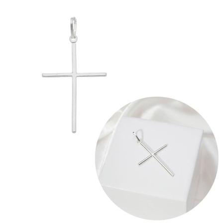 Imagem de Pingente Cruz Crucifixo De Prata 925 Masculino Feminino Fino