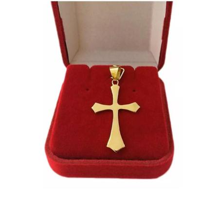 Imagem de Pingente De Ouro 18k 750 Crucifixo maciço cruz