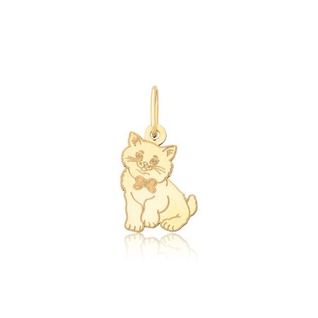 Imagem de Pingente De Ouro Gato Cat Bichano Puro 18k Pm43