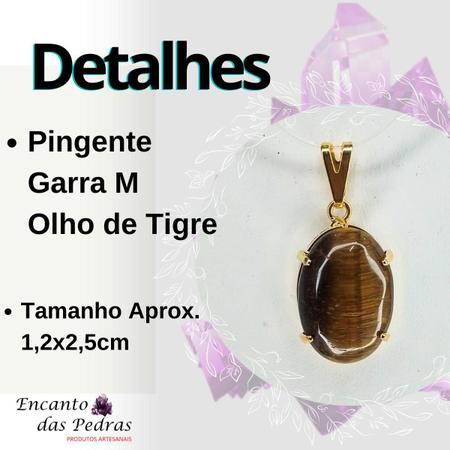 Imagem de Pingente de Pedra Olho de Tigre - Garra M