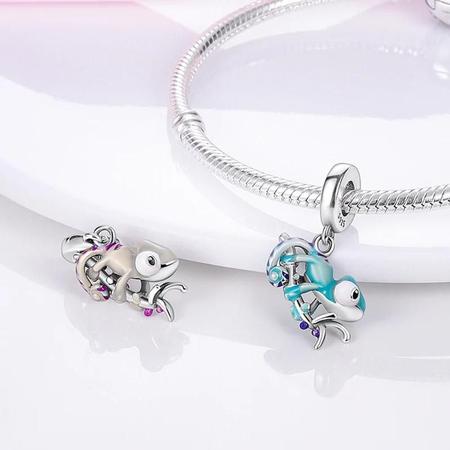 Imagem de Pingente de Prata 925 Esterlina com Design de Camaleão - Charme para Pulseira Pandora