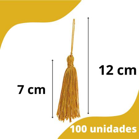 Imagem de Pingente De Seda Tassel - Dourado  - Com 100 Unidades - Nybc