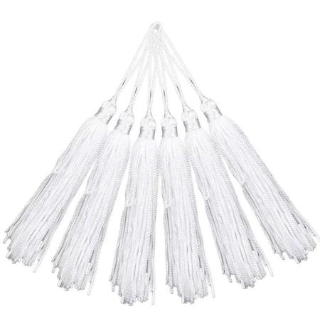 Imagem de Pingente de Seda Tassel Franja Branco 7cm (10 Un)