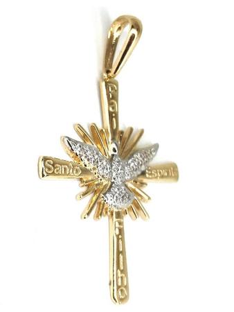 Imagem de Pingente em Ouro 18K Crucifixo com Espirito Santo