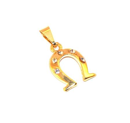 Imagem de Pingente Ferradura Country Cavalo Folheado Ouro 18k