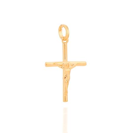 Imagem de Pingente folhea do a ouro cruz com cristo rommanel 540002