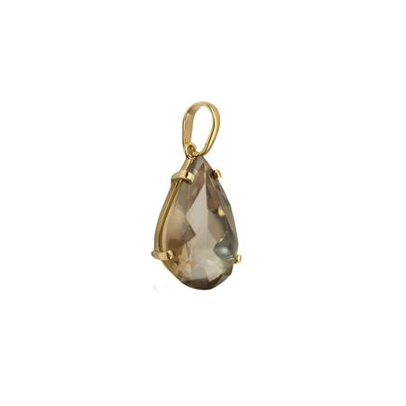 Pingente Gota Quartzo Fumê 18x12mm Em Ouro 18K - Ivan Joias Imagem de Pingente Gota Quartzo Fumê 18x12mm Em Ouro 18K