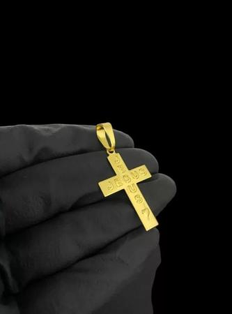 Imagem de Pingente Jesus Cruz Coração - Banhado a Ouro 18k