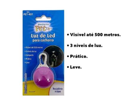 Imagem de Pingente Luz Led Localizador Segurança Cães Gatos Pet