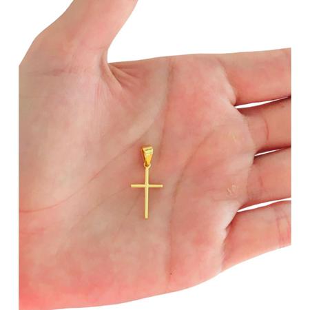 Imagem de Pingente Masculino Cruz Crucifixo Banhado a Ouro 18k + Caixa Veludo