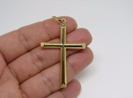 Imagem de Pingente Masculino Cruz Crucifixo De Ouro 18k 750