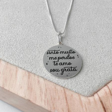 Pingente Medalha Ho'oponopono Prata 925 - Ravenalla Imagem de Pingente Medalha Ho'oponopono Prata 925