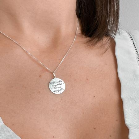 Pingente Medalha Ho'oponopono Prata 925 - Ravenalla Imagem de Pingente Medalha Ho'oponopono Prata 925