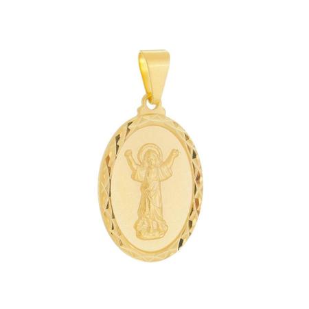 Imagem de Pingente Medalha Jesus Menino Folheada A Ouro 18K Amarelo Un