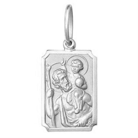 Pingente Medio 1.6cm Modelo Retangular Santos Ouro Branco 18k ( 29 Santos ) K210 - Fab Joias Imagem de Pingente Medio 1.6cm Modelo Retangular Santos Ouro Branco 18k ( 29 Santos ) K210