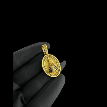 Imagem de Pingente Nossa Senhora Oval (p) - Banhado a Ouro 18k