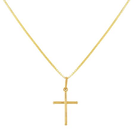 Imagem de Pingente Ouro 18k Cruz Crucifixo Palito Liso P G3337