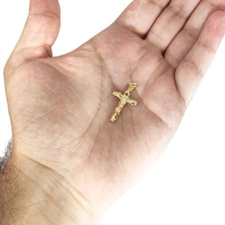 Imagem de Pingente Ouro 18k Religioso Cruz Crucifixo Cristo G237