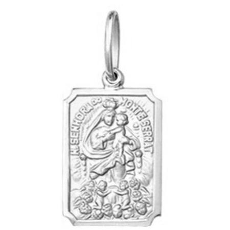 Pingente Pequeno 1.1cm Modelo Retangular Santos Ouro Branco 18k ( 29 Santos ) K1 - Fab Joias Imagem de Pingente Pequeno 1.1cm Modelo Retangular Santos Ouro Branco 18k ( 29 Santos ) K1
