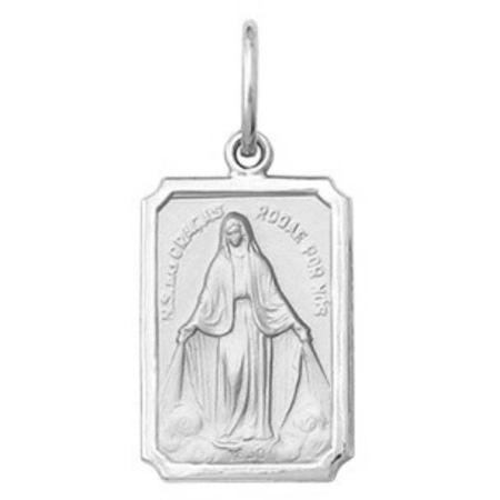 Pingente Pequeno 1.1cm Modelo Retangular Santos Ouro Branco 18k ( 29 Santos ) K1 - Fab Joias Imagem de Pingente Pequeno 1.1cm Modelo Retangular Santos Ouro Branco 18k ( 29 Santos ) K1