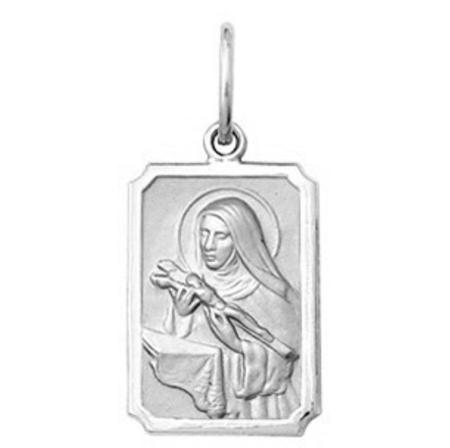 Pingente Pequeno 1.1cm Modelo Retangular Santos Ouro Branco 18k ( 29 Santos ) K1 - Fab Joias Imagem de Pingente Pequeno 1.1cm Modelo Retangular Santos Ouro Branco 18k ( 29 Santos ) K1