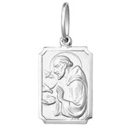 Pingente Pequeno 1.1cm Modelo Retangular Santos Ouro Branco 18k ( 29 Santos ) K1 - Fab Joias Imagem de Pingente Pequeno 1.1cm Modelo Retangular Santos Ouro Branco 18k ( 29 Santos ) K1