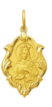 Imagem de Pingente Pequeno Modelo Trabalhado Ornato 1.3cm Santos Ouro 18k ( 47 Santos ) K070