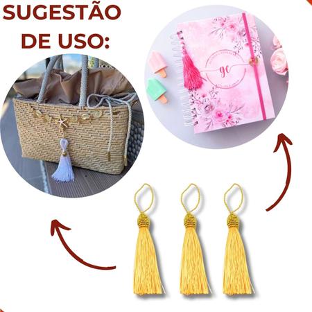 Imagem de Pingente pompom tassel com tulipa 90mm em poliester com 5 peças