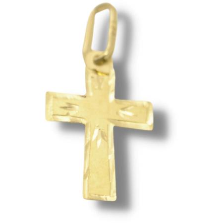 Imagem de Pingente Religioso Cruz Crucifixo Chapa Ouro 18k P070