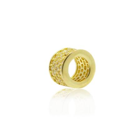 Imagem de Pingente Separador Pneu 8 Mm Com Zircônia Em Ouro 18K