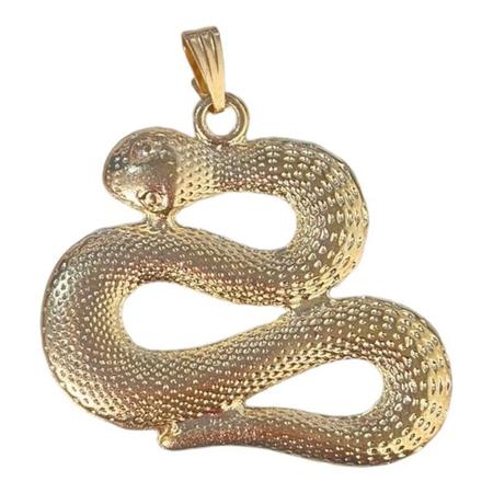 Imagem de Pingente Serpente Cobra Orixás Umbanda 4,1 Cm Dourado