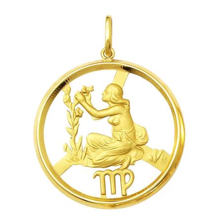 Imagem de Pingente Signo do Zodíaco Virgem Ouro 18K Grande K400