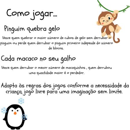 Jogo educativo para crianças conjunto de jogo da velha com pinguim