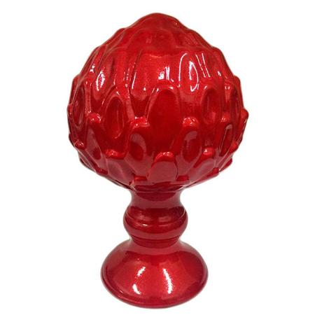 Imagem de Pinha Decorativa Encanto em Cerâmica - Vermelha Brilhante
