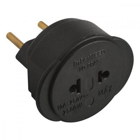 Imagem de Pino Adaptador Interneed Universal 10A. Preto 37835 . / Kit C/ 10 Peças