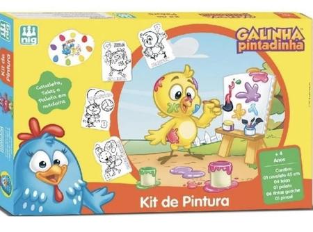 Pintura Madeira Infantil Cavalete Desenho Galinha Pintadinha - NIG - Kit de  Pintura Infantil - Magazine Luiza