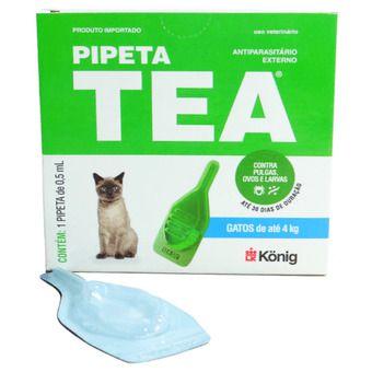 Imagem de Pipeta Tea 0,5 Ml Antiparasitário Contra Pulgas Para Gatos De Até 4 Kg - König