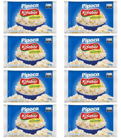Imagem de Pipoca para Microondas sabor Manteiga KiSabor 100g - kit c/ 8 unds