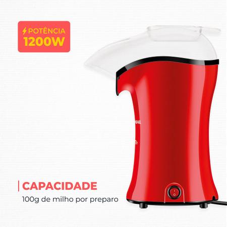 Imagem de Pipoqueira elétrica com bico direcionador 1.200W vermelha Popflix - PP-03 - Mondial