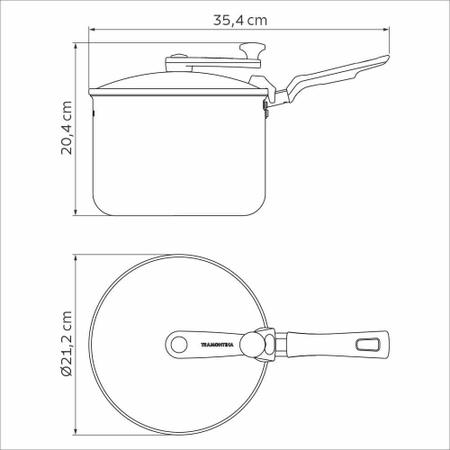 Imagem de Pipoqueira Loreto Antiaderente Starflon 20cm 3,5L Tramontina