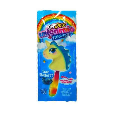 Pirulito Dip Loko Neon Unicórnio Sabores Sortidos 10g - DipLoko Imagem de Pirulito Dip Loko Neon Unicórnio Sabores Sortidos 10g