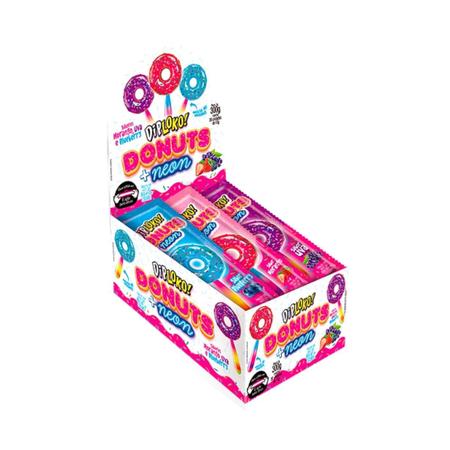 Pirulito Diploko Neon Donuts Danilla Display c/ 30 Imagem de Pirulito Diploko Neon Donuts Danilla Display c/ 30
