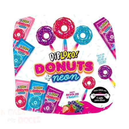 Pirulito Diploko Neon Donuts Danilla Display c/ 30 Imagem de Pirulito Diploko Neon Donuts Danilla Display c/ 30